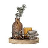 Sanga Star Christmas Trays with Tealight Holders Set of 6 - Brown