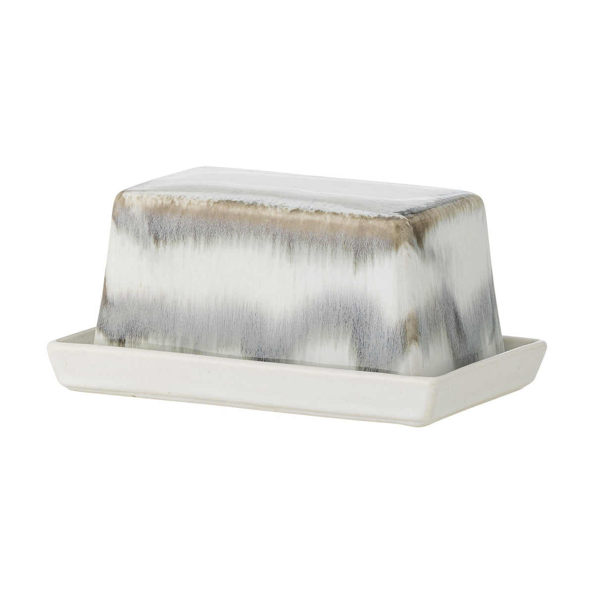 Paula Stoneware Butter Dish - White