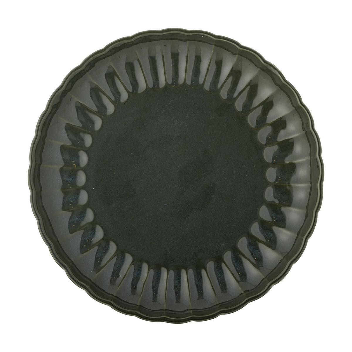 Latina Wavy Stoneware Dinner Plate - Green