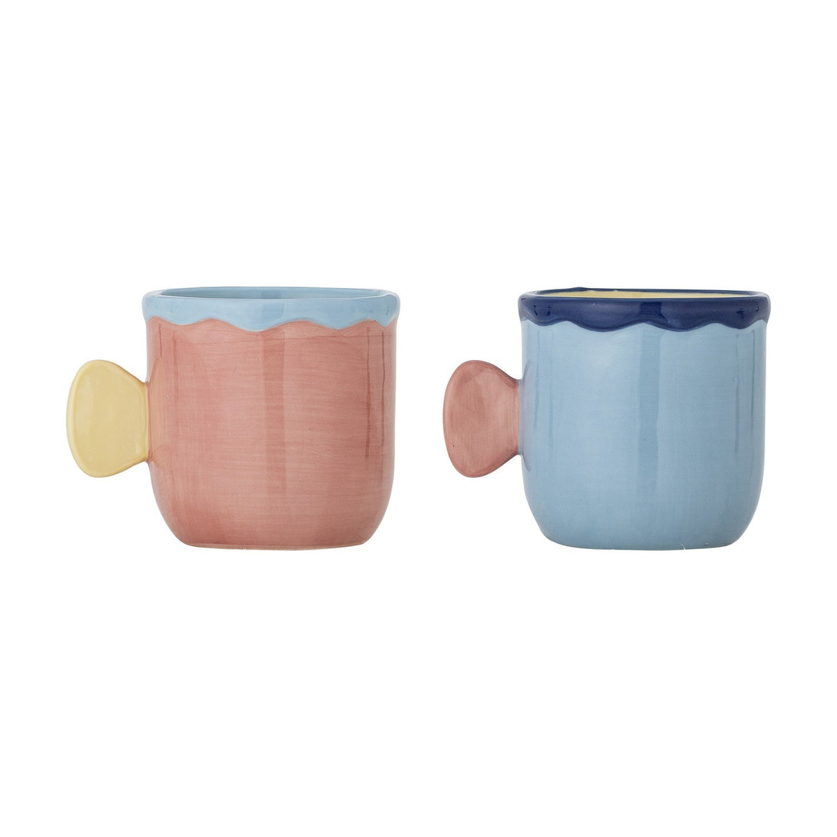 Willy Embossed Stoneware Cups 200ml Set of 2 - Multi