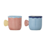 Willy Embossed Stoneware Cups 200ml Set of 2 - Multi