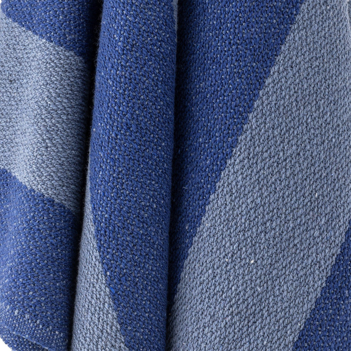 Frello Striped Cotton Throw - Blue