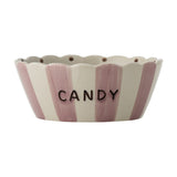 Chip Striped Stoneware Bowl 17cm - Pink