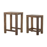 Galen Wooden Side Tables Set of 2 - Brown