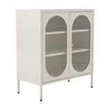 Salvo Ribbed Iron Cabinet - Beige