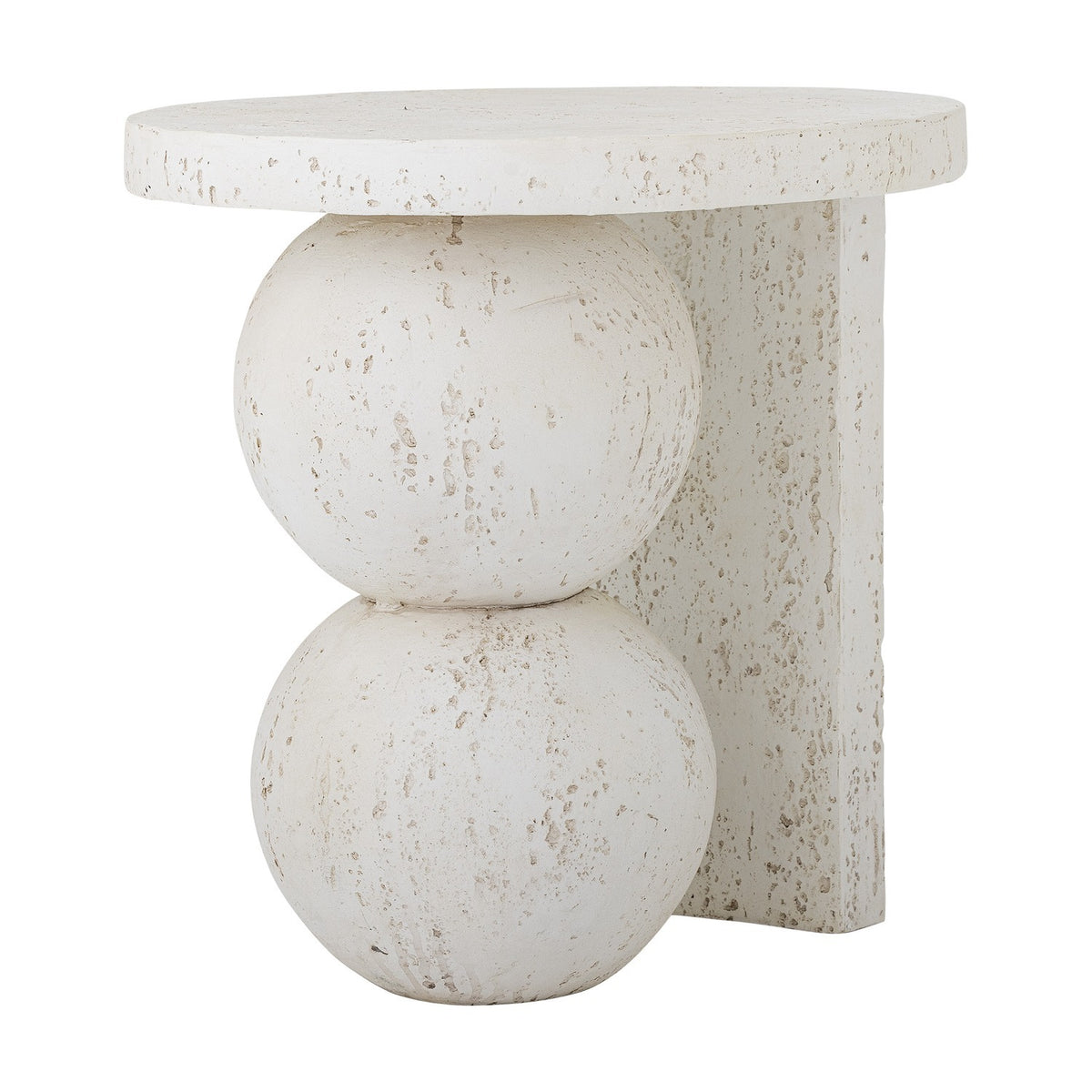 Tally Round Resin Side Table - White