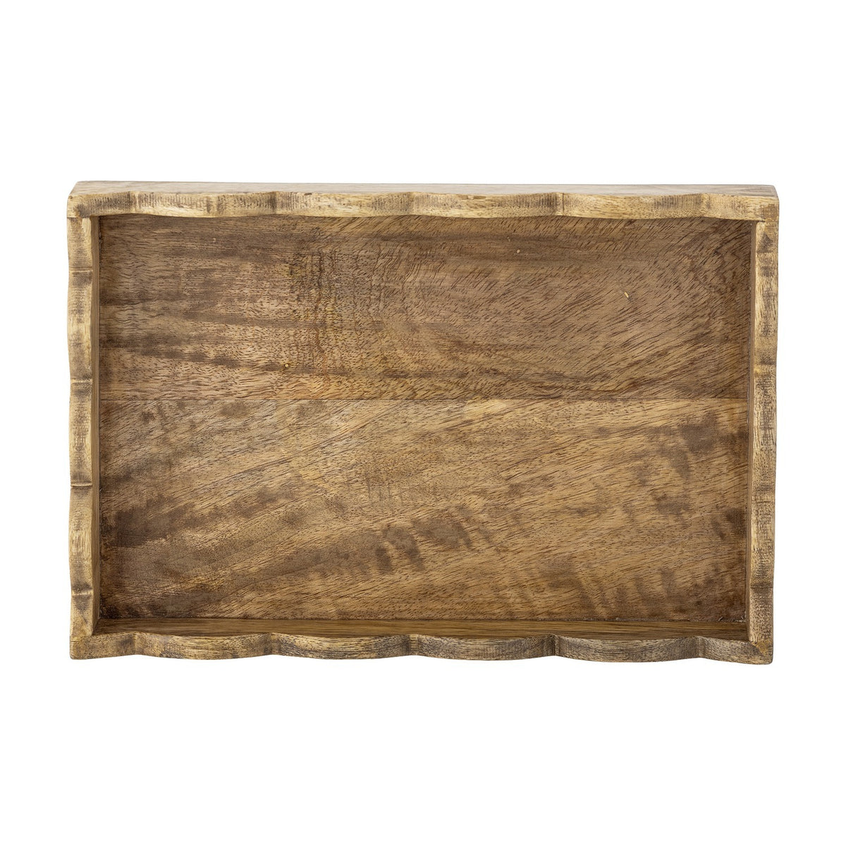 Namira Wavy Wooden Tray - Brown