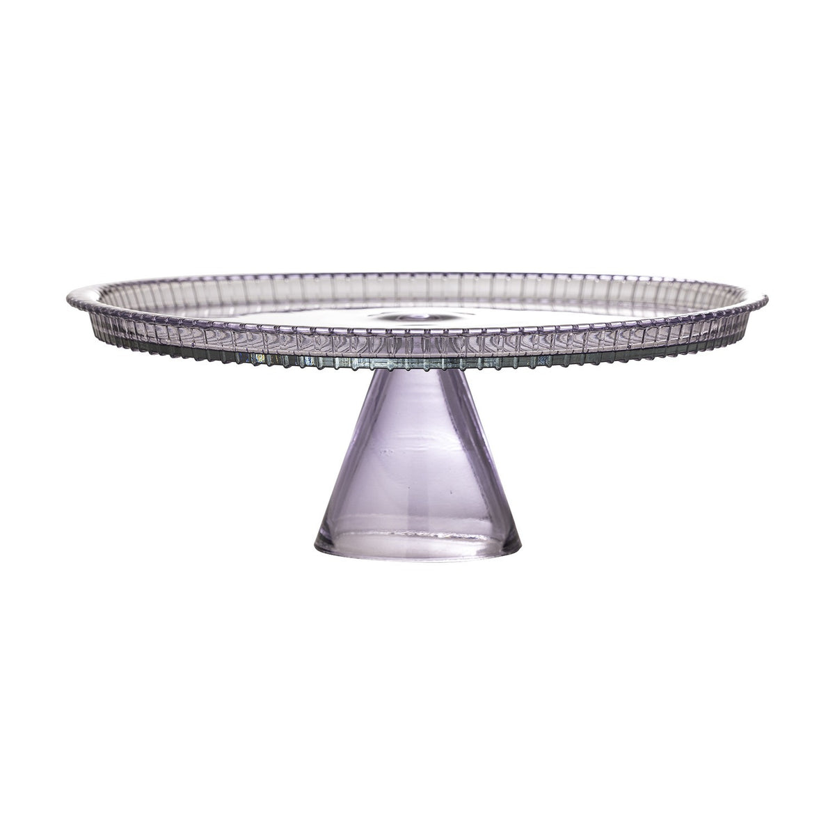 Tayo Round Glass Cake Stand with Lid - Multi