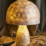 Adria Mother of Pearl Table Lamp with Bamboo Shade - Pearl