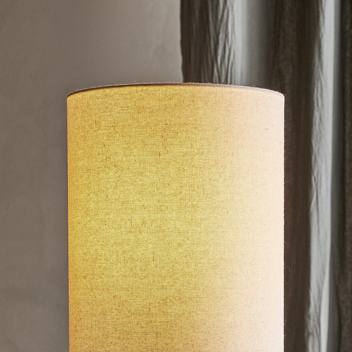 Fabiola Glass Table Lamp with Linen Shade - Beige
