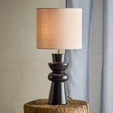 Lio Stoneware Table Lamp with Fabric Shade - Black