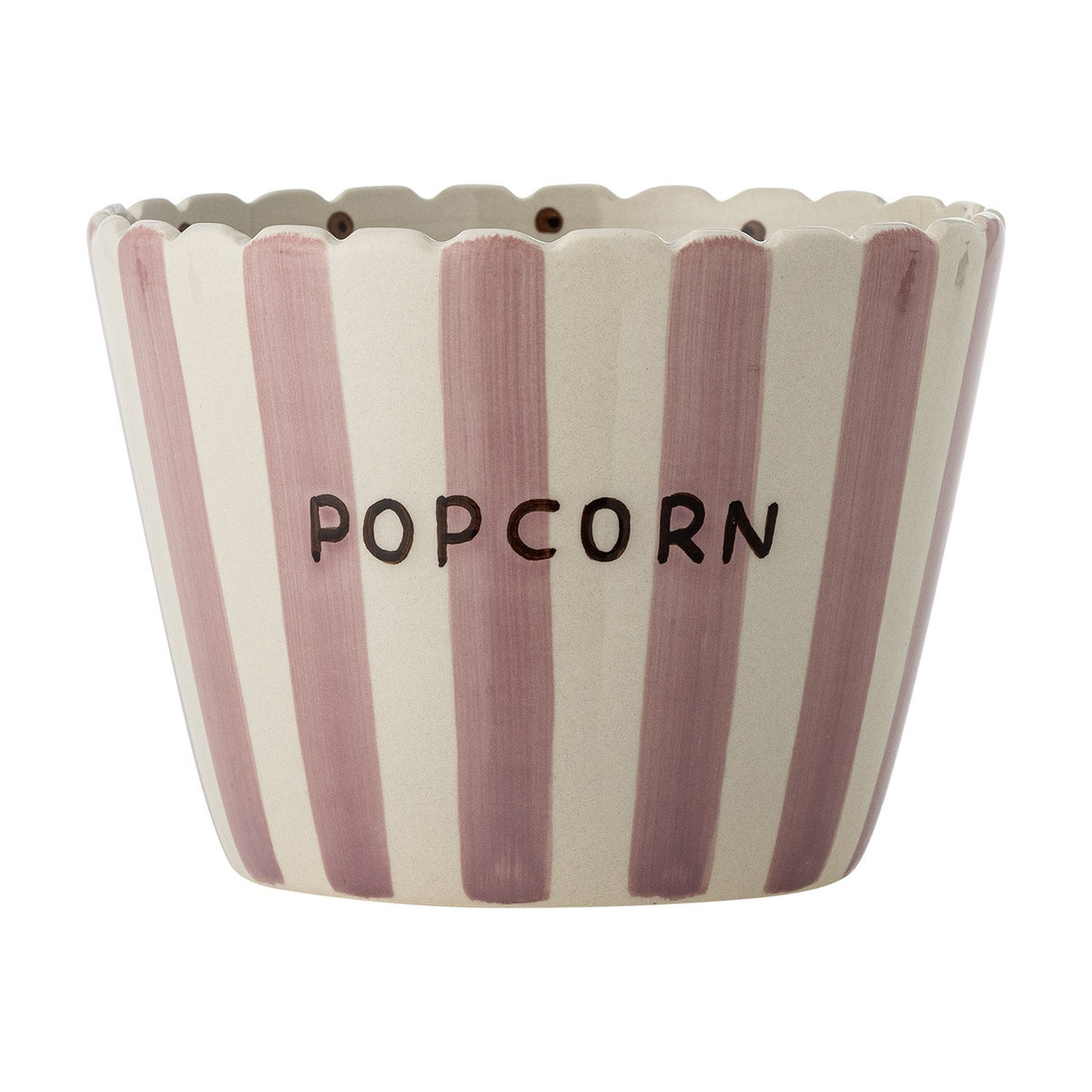 Chip Striped Stoneware Bowl 17.5cm - Pink