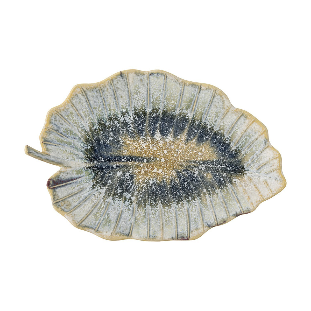 Dorreen Leaf Stoneware Platter - Blue