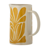 Fauni Leaf Stoneware Jug 2165ml - Yellow