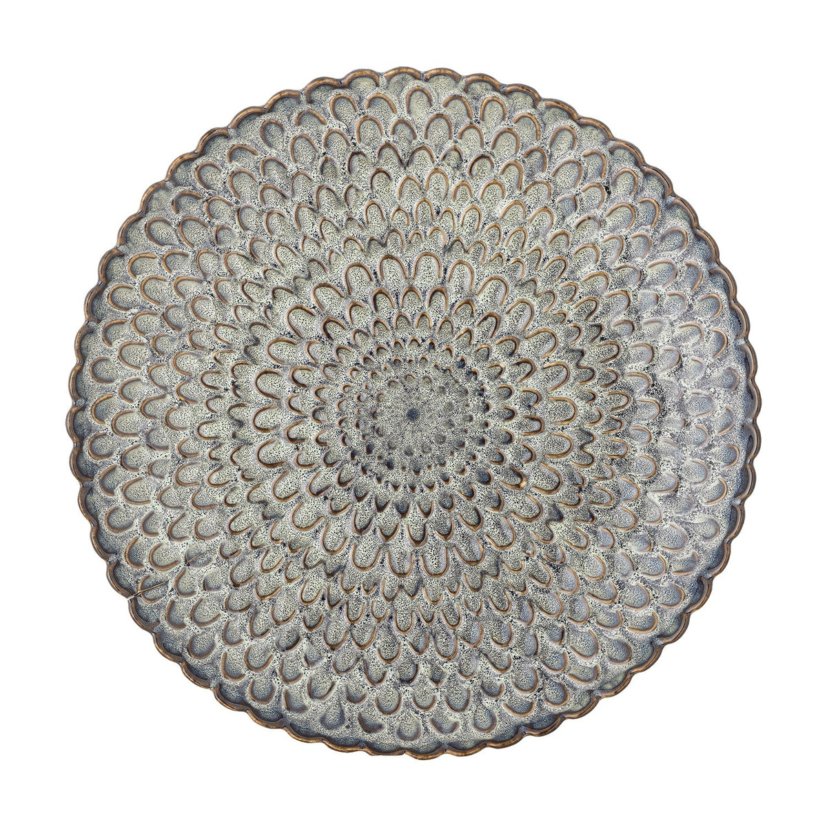 Katrina Wavy Stoneware Dinner Plates Set of 4 - Grey
