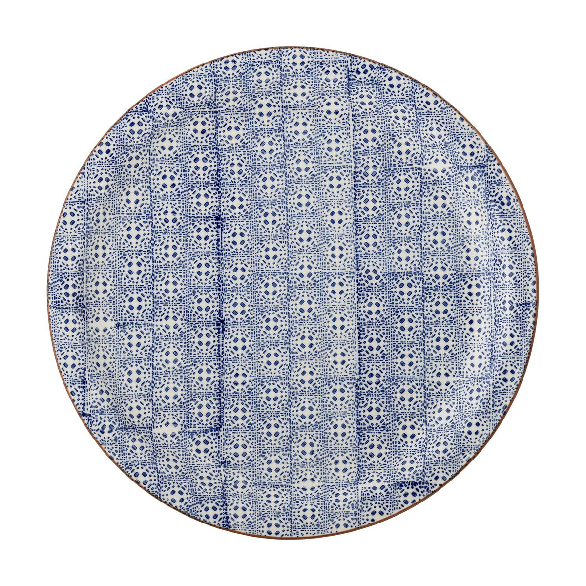 Karine Geometric Stoneware Platter - Blue