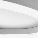Close-up of the Silver Ring aluminium LED pendant light in white, showing the slim curved ring profile with integrated LED strip and visible fixing screws.