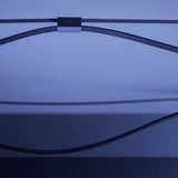 Bow LED Module Kit 50cm, a dark curved light profile with central chrome fixing spring, mounted flat against a pale blue-grey background.