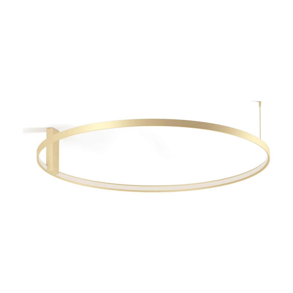 Zero Round Aluminium Ring LED Wall & Ceiling Light, 98cm, shown in brass finish with a slim circular frame and wall mounting bracket, on a plain white background.