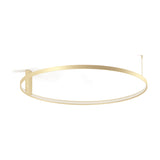 Zero Round Aluminium Ring LED Wall & Ceiling Light, 98cm, shown in brass finish with a slim circular frame and wall mounting bracket, on a plain white background.
