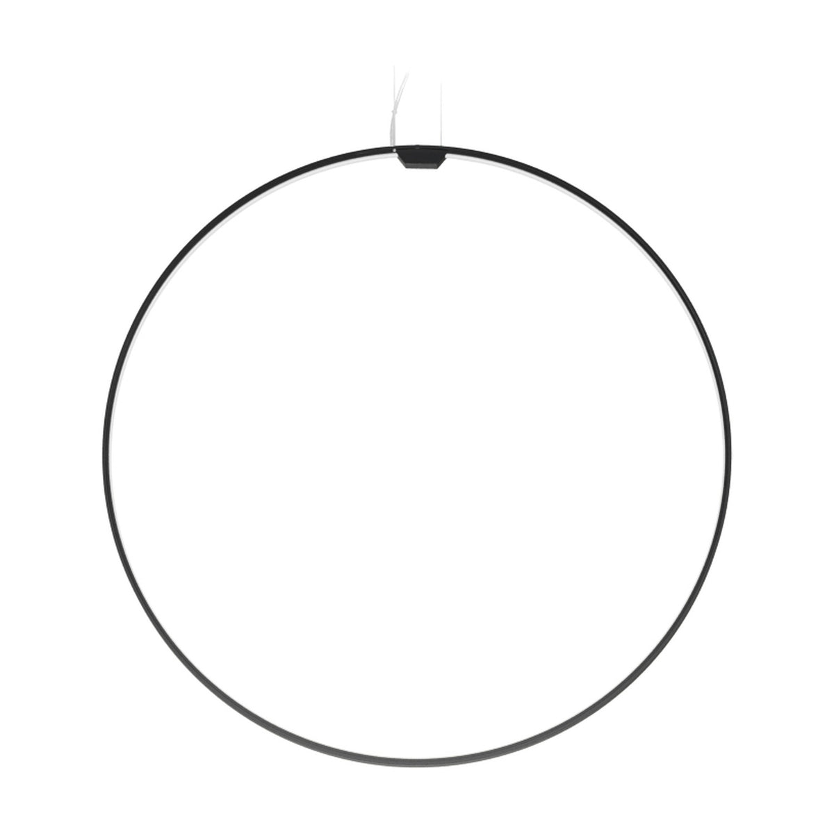 Zero Round Vertical Ring Pendant Light, a 74cm black circular pendant with integrated LED along the ring and thin ceiling cable, shown on a plain white background.