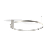 Zero Round Aluminium Ring LED Wall & Ceiling Light, 74cm, a slim circular ring fixture in brushed silver finish mounted on a rectangular bracket, shown on a plain white background.