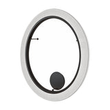 Roda PF/150 ring-shaped wall or ceiling light with pleated white translucent ribbon shade framed by a slim black ring, shown at an angle on a plain background.