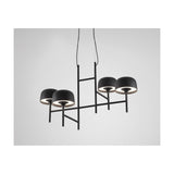 Bol S/4L 4 Light LED Pendant Light with black ladder-style frame and four dome shades on angled stems, shown against a plain white background.