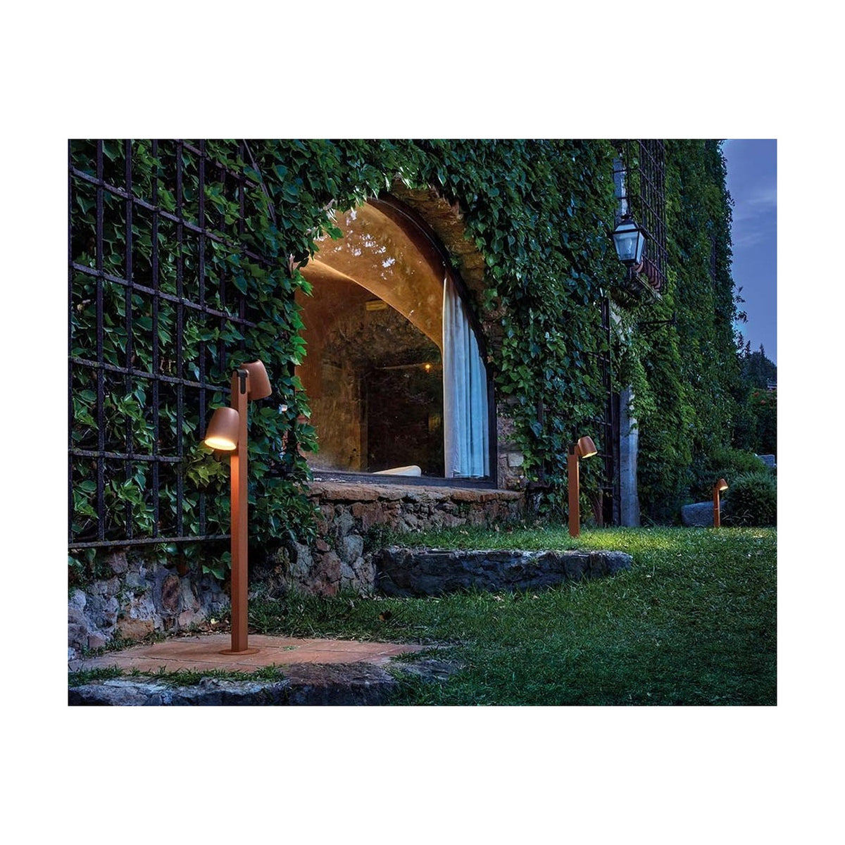 Nut B/90/2L 2 Light LED Bollard Light - Textured Terracotta