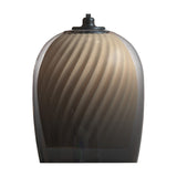 Bruma ribbed glass dome pendant light with gradient smoked outer shade and twisted oyster inner shade, black ceiling fitting, on a plain white background.
