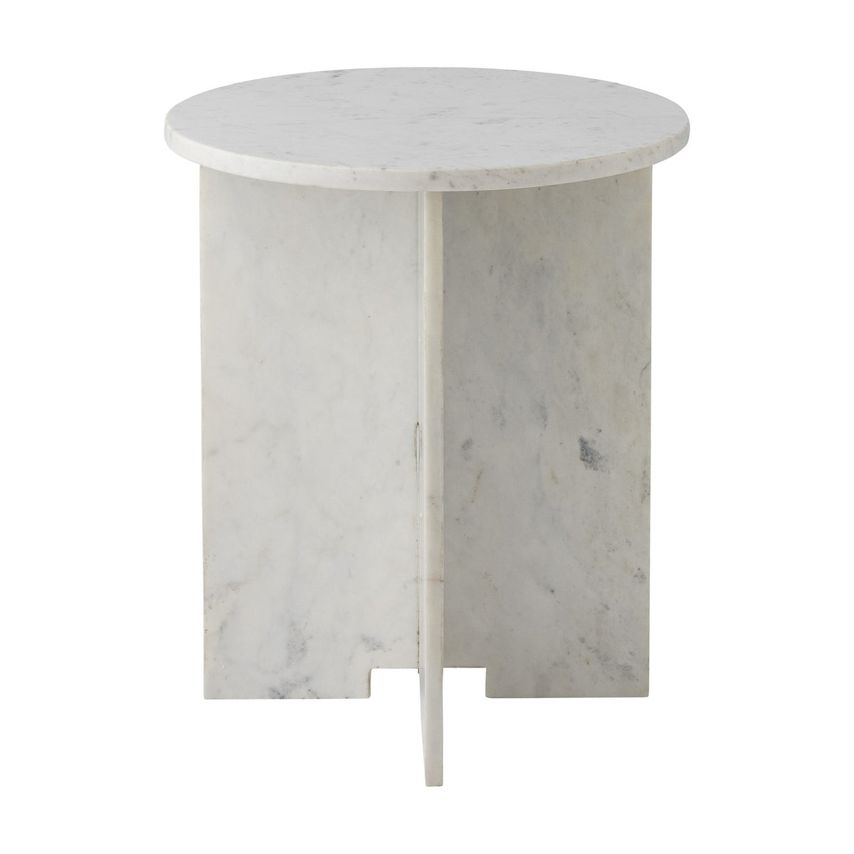 Jasmia Round Marble Side Table - White