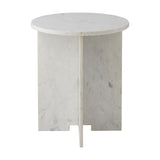 Jasmia Round Marble Side Table - White