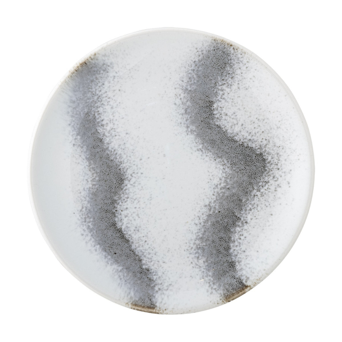 Paula Striped Stoneware Side Plate - White