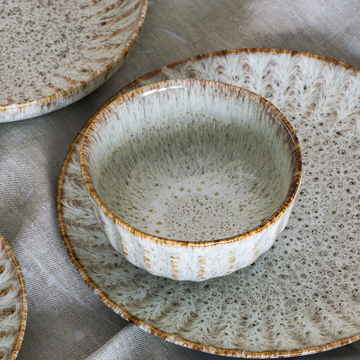 Fleur Stoneware Bowl 14cm - Cream
