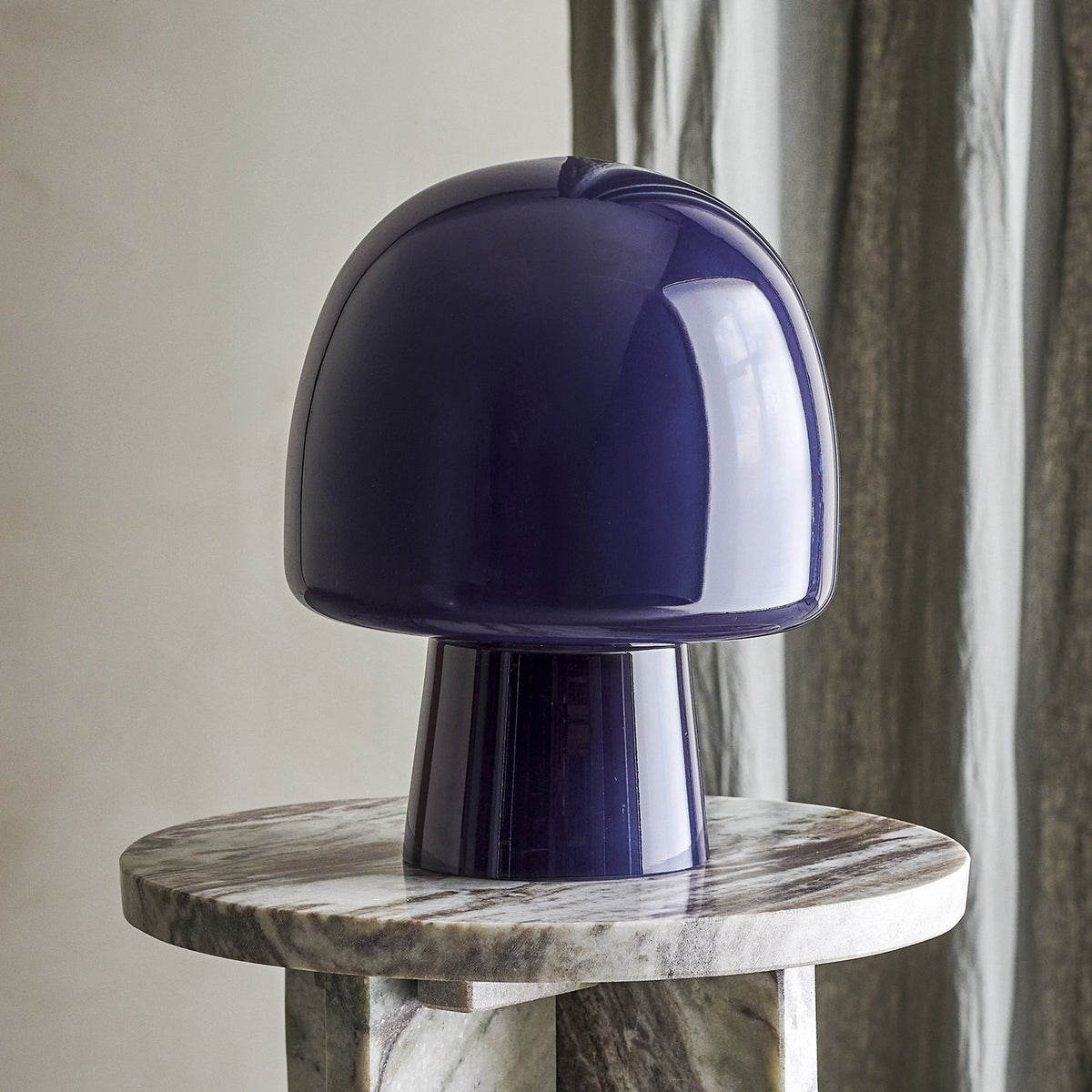 Paddy Mushroom Glass Table Lamp - Blue