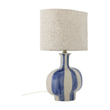 Alida Striped Stoneware Table Lamp with Linen Shade - Multi