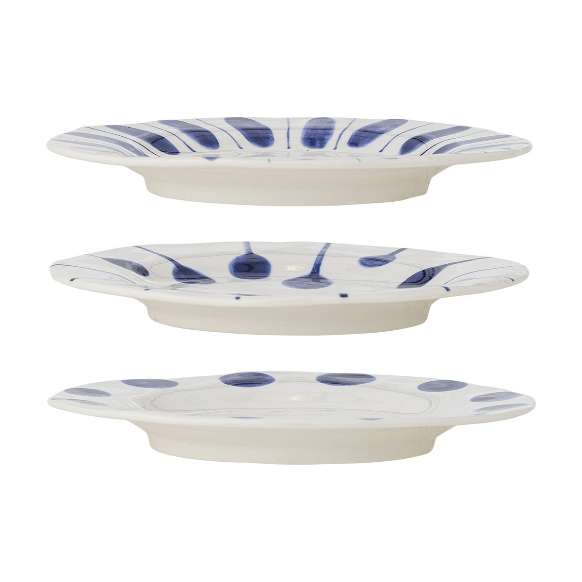 Linora Stoneware Side Plates Set of 3 - White