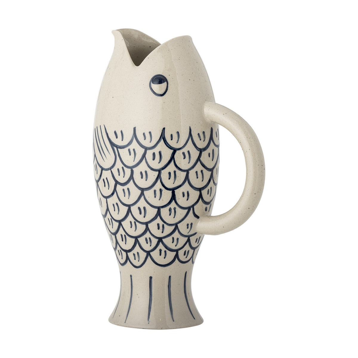 Eimy Fish Stoneware Jug - Cream