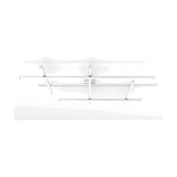 Hilow White Diffuser Frame LED ceiling light with three long parallel bars crossed by shorter angled bars, white finish, integrated LED diffusers, shown on a plain white background.