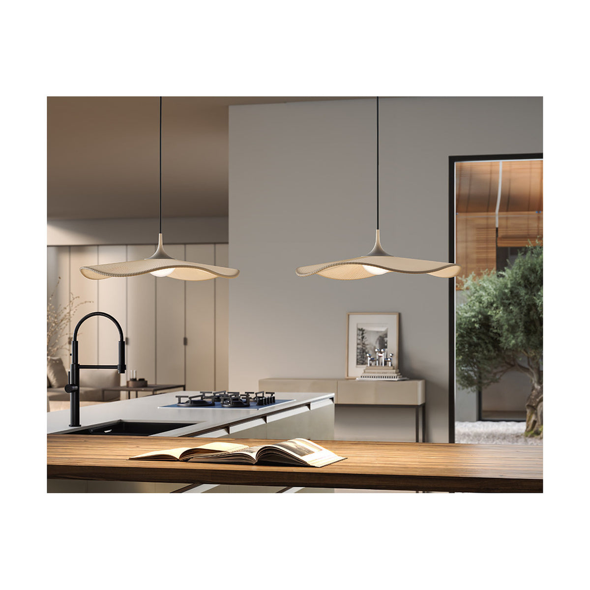 Mediterrània S/52 Ribbon LED Pendant Light - Cream