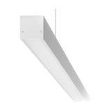 Brooklyn Line Aluminium Linear LED Pendant Light, 152cm white slim bar fixture with single thin cable mount, shown at an angle on a plain white background.
