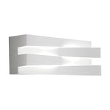 Cross Glass LED Wall Light 30cm in white finish, two offset crossing bars with integrated LED glow between them, shown on a plain white background.