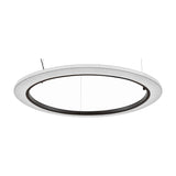 Roda S/150 Ribbon Ring LED pendant light, a large circular fixture with a pleated white translucent shade around a dark inner ring, shown on a plain white background.