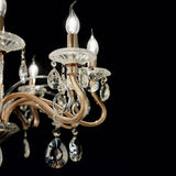 Negresco Chandelier - Gold & Crystal (8 Light) in situ