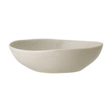 Bea Crackle Stoneware Deep Plate in cream, an irregular round bowl-shaped plate with a crackled glaze finish, shown on a plain white background.