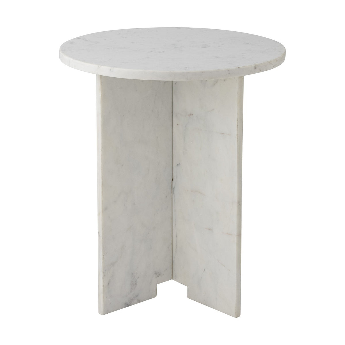 Jasmia Round Marble Side Table - White