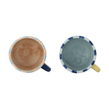 Phoenix Striped Stoneware Mugs 250ml Set of 2 - Multi