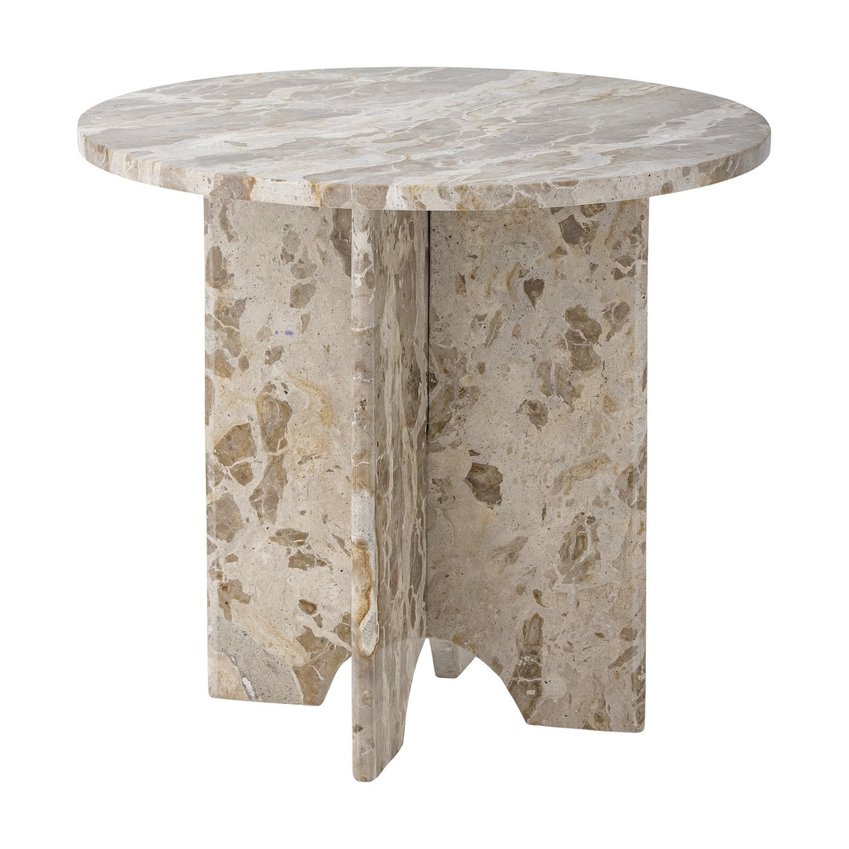 Jasmia Round Marble Side Table - Beige