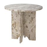 Jasmia Round Marble Side Table - Beige