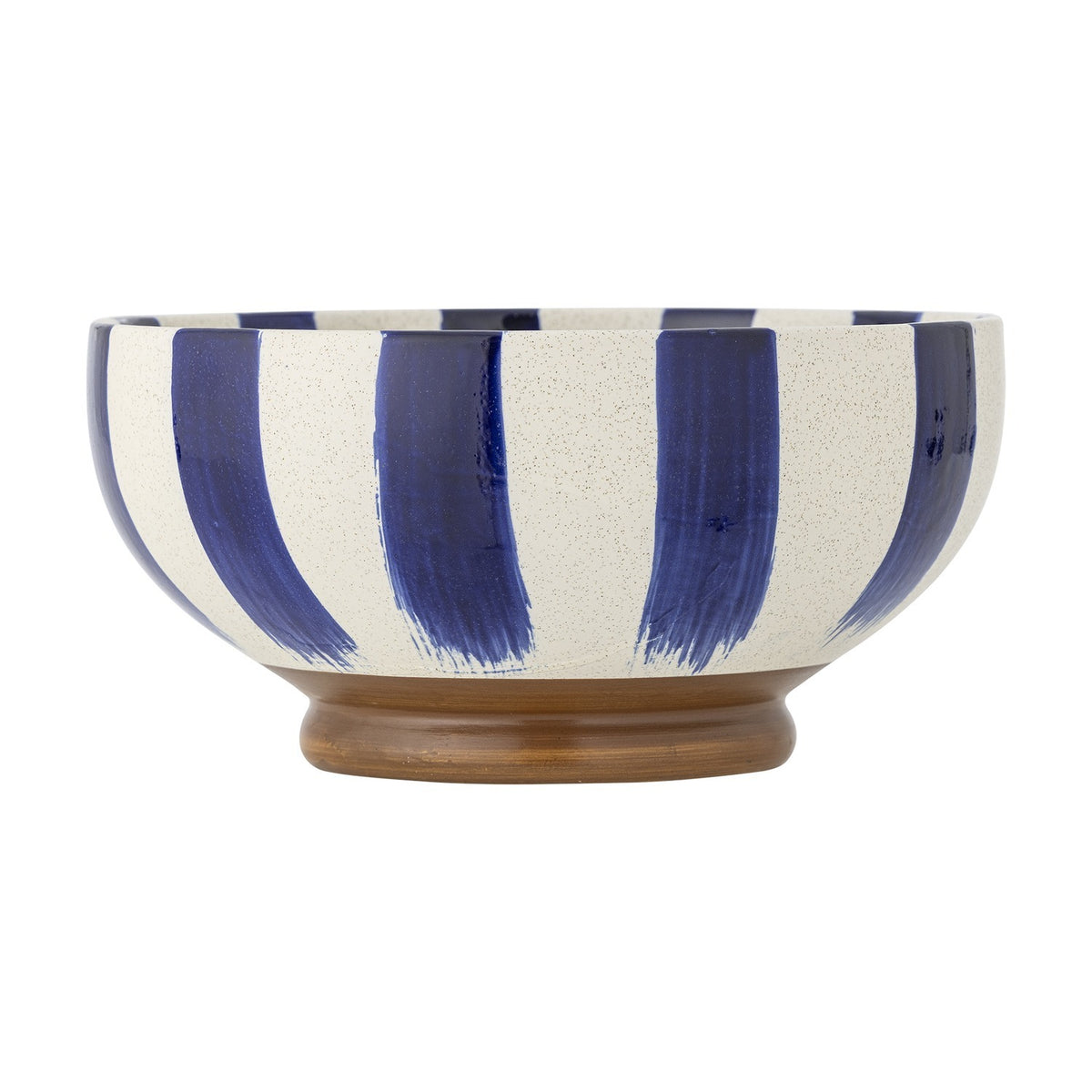 Shakti Striped Stoneware Bowl 26cm - Blue